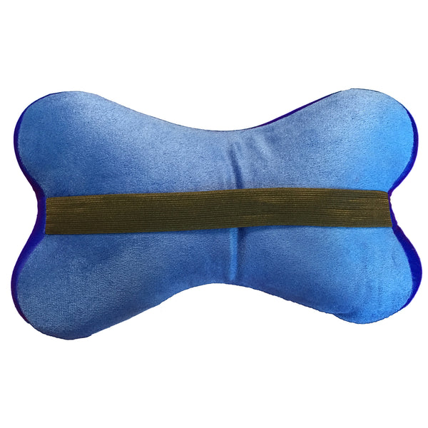 Squishy Deluxe Microbead Bone Shaped Comfy Lumbar Pillow - Blue, 12 X 9"