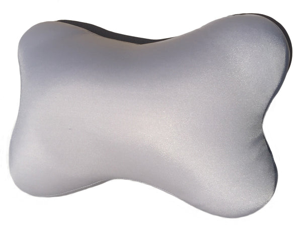 Squishy Deluxe Microbead Bone Shaped Comfy Lumbar Pillow - Grey, 12 X 9"